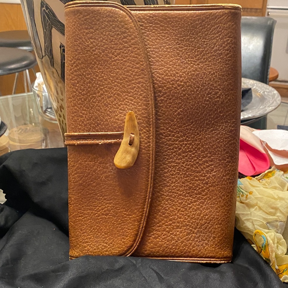 Yves Saint Laurent Rich Brown Leather Messenger Bag add a chain for crossbody - Picture 11 of 16